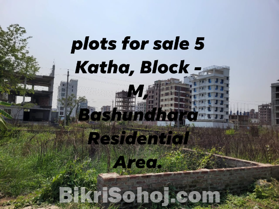 plots for sale 5 Katha, Block - M, Bashundhara